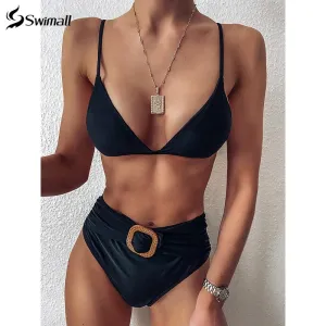 2020 High Waist Black Bikini Set
