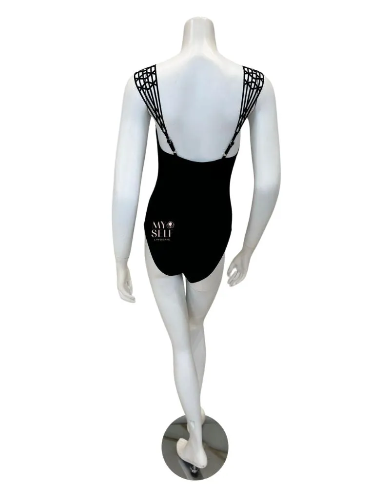 23MO134 Black Mootini Round Neck Swimsuit
