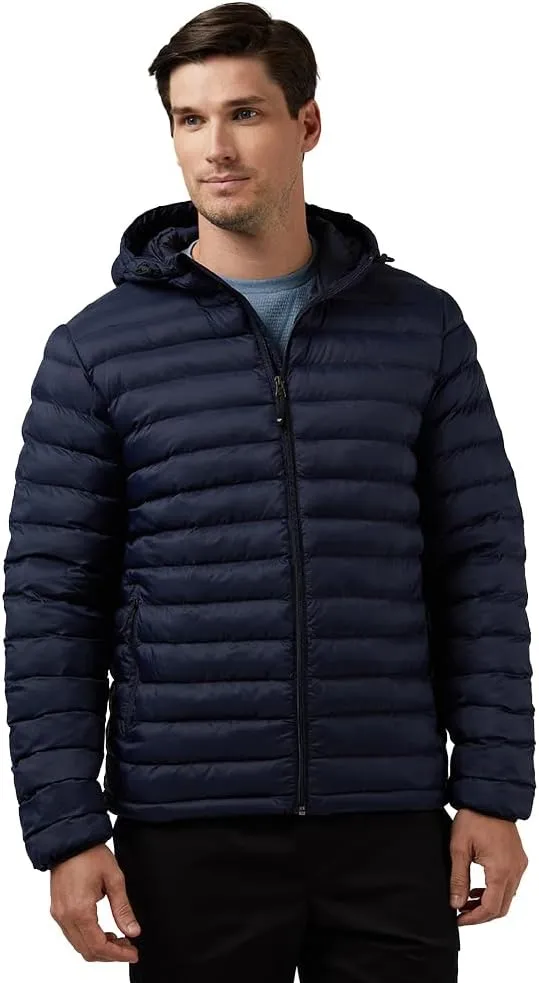32 Degrees Heat Men's Lightweight Poly-Fill Packable Jacket | Zippered Pockets | Layering | Water Repellent