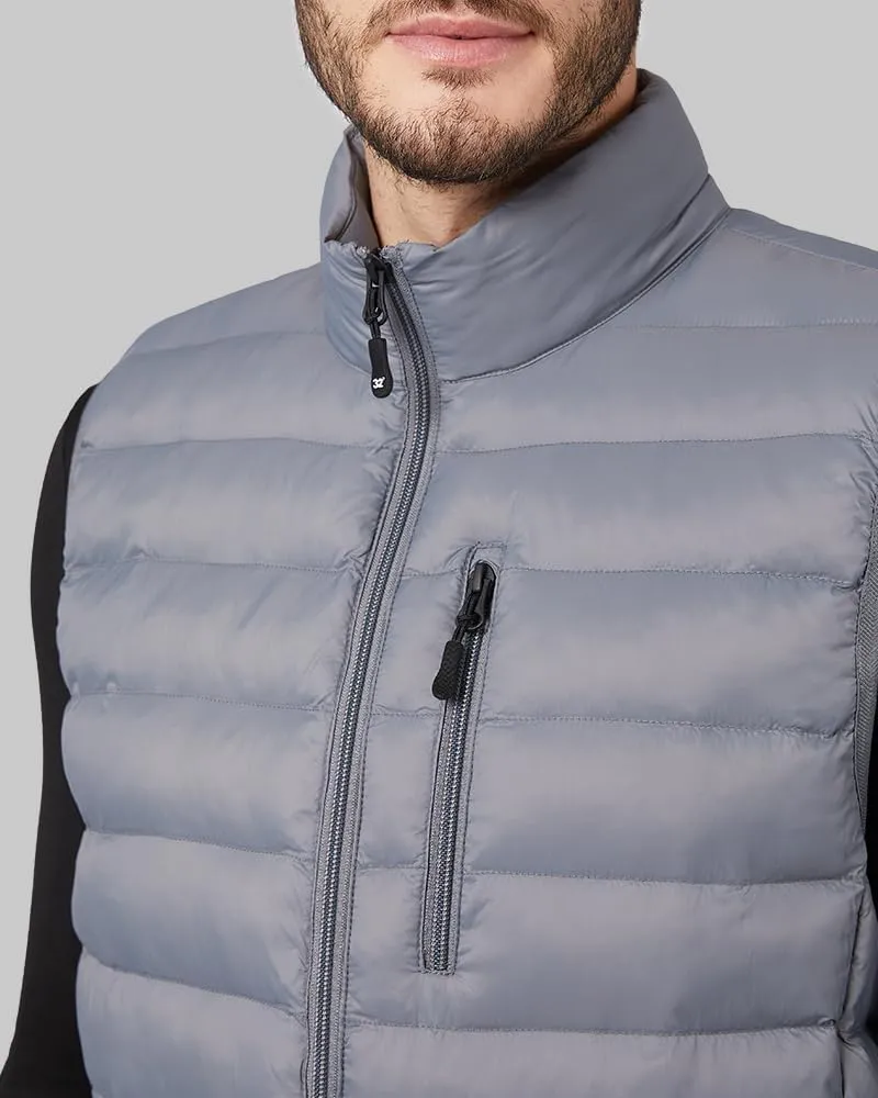 32 Degrees Heat Men's Lightweight Poly-Fill Packable Vest | Zippered Pockets | Layering | Water Repellent