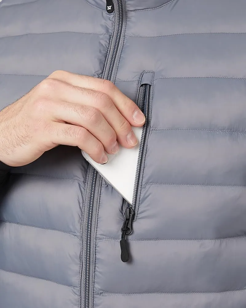 32 Degrees Heat Men's Lightweight Poly-Fill Packable Vest | Zippered Pockets | Layering | Water Repellent