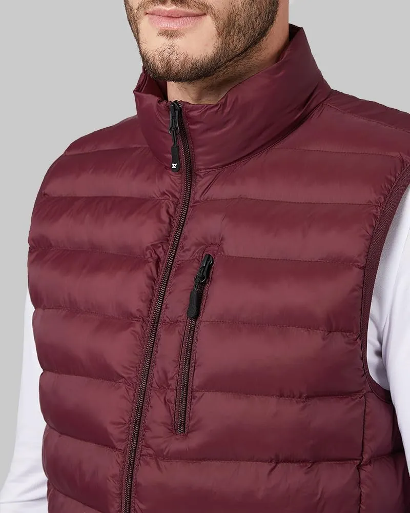 32 Degrees Heat Men's Lightweight Poly-Fill Packable Vest | Zippered Pockets | Layering | Water Repellent
