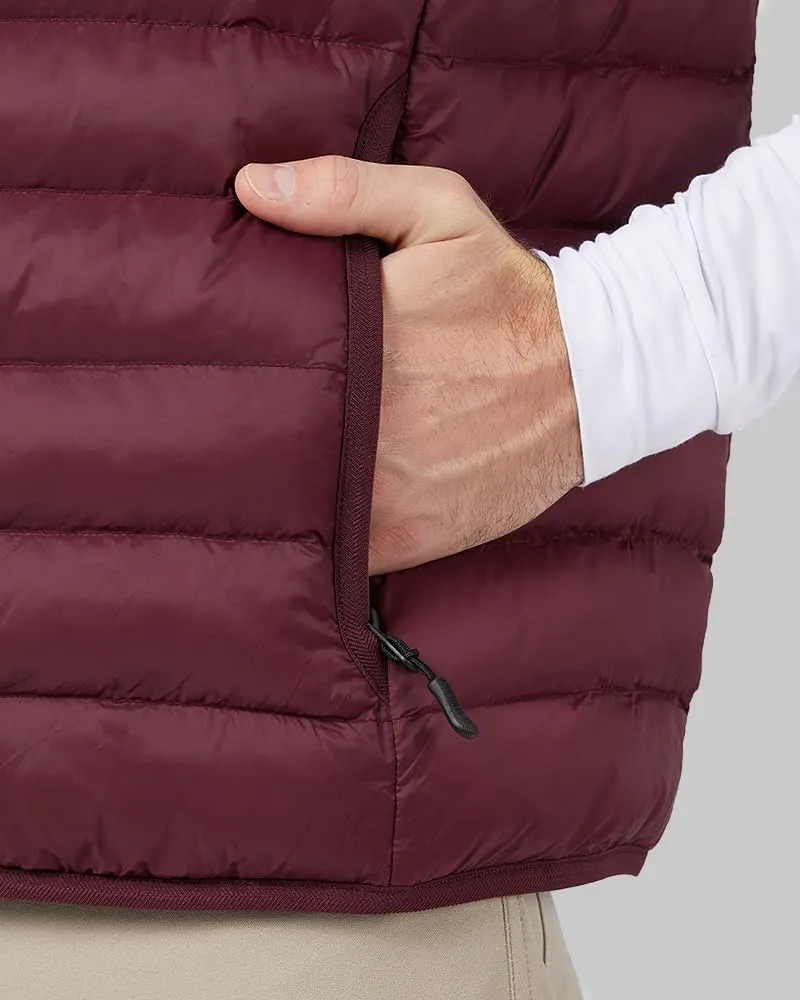 32 Degrees Heat Men's Lightweight Poly-Fill Packable Vest | Zippered Pockets | Layering | Water Repellent