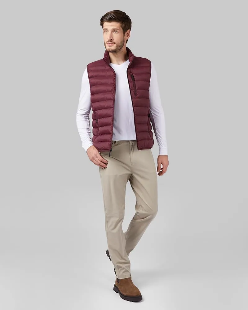 32 Degrees Heat Men's Lightweight Poly-Fill Packable Vest | Zippered Pockets | Layering | Water Repellent