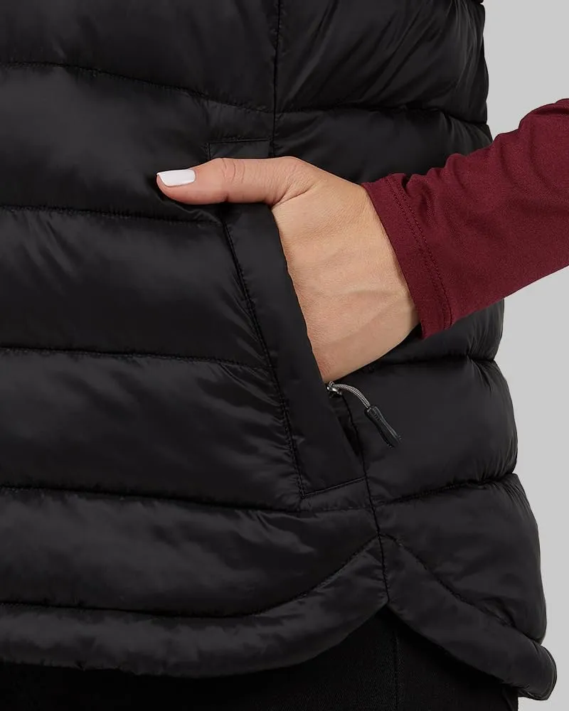 32 Degrees Heat Women's Lightweight Poly-Fill Packable Vest | Zippered Pockets | Layering | Water Repellent