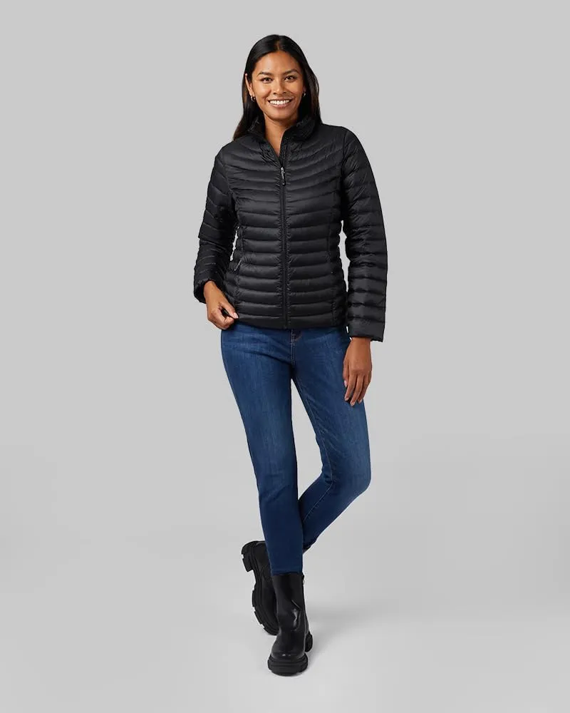 32 Degrees Heat Women's Ultra-Light Down Packable Jacket | Layering |Semi-Fitted | Zippered Pockets | Water Repellent