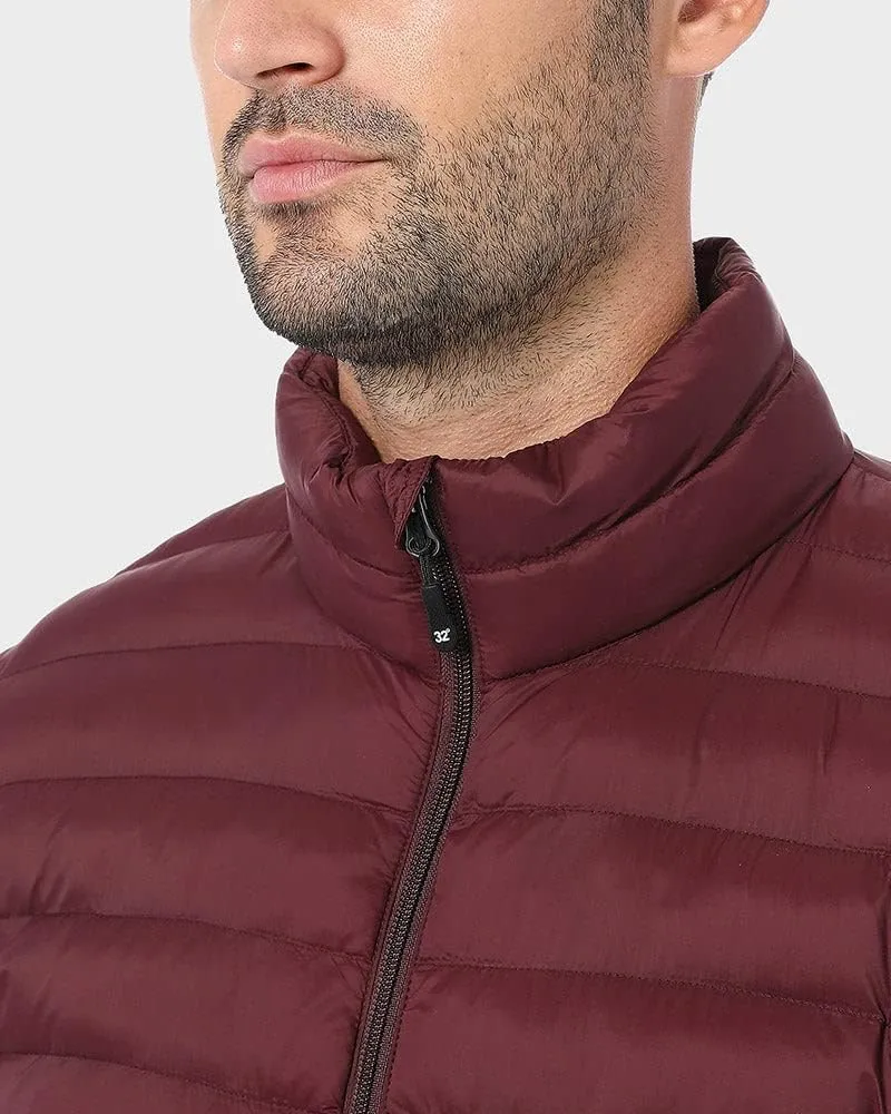 32 Degrees Men's Lightweight Recycled Poly-Fill Packable Jacket | Layering | Zippered Pockets | Water Repellent