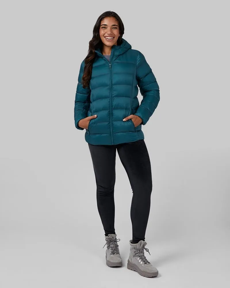 32 Degrees Women's Lightweight Recycled Poly-Fill Packable Hooded Jacket | Zippered Pockets | Water Repellent