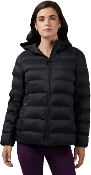 32 Degrees Women's Lightweight Recycled Poly-Fill Packable Hooded Jacket | Zippered Pockets | Water Repellent