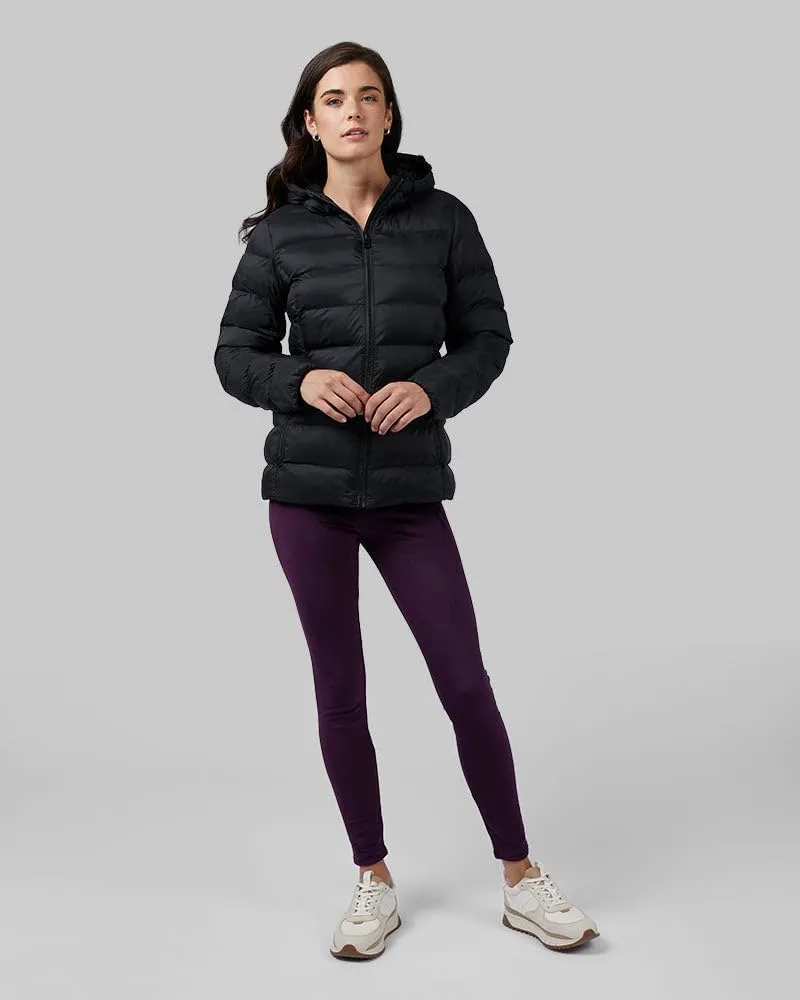 32 Degrees Women's Lightweight Recycled Poly-Fill Packable Hooded Jacket | Zippered Pockets | Water Repellent