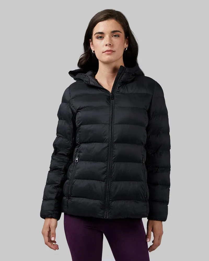 32 Degrees Women's Lightweight Recycled Poly-Fill Packable Hooded Jacket | Zippered Pockets | Water Repellent