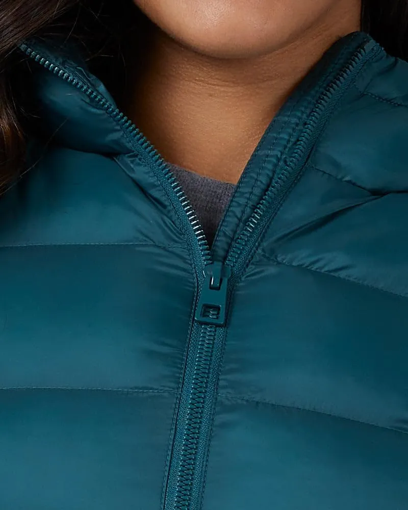 32 Degrees Women's Lightweight Recycled Poly-Fill Packable Hooded Jacket | Zippered Pockets | Water Repellent