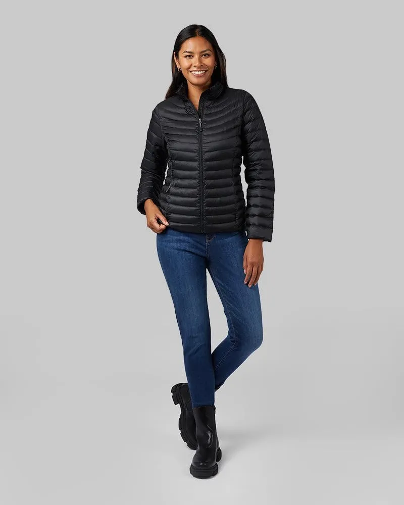 32 Degrees Women's Ultra-Light Down Packable Jacket | Layering |Semi-Fitted | Zippered Pockets | Water Repellent