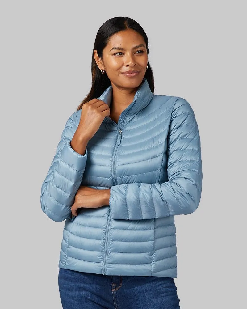 32 Degrees Women's Ultra-Light Down Packable Jacket | Layering |Semi-Fitted | Zippered Pockets | Water Repellent
