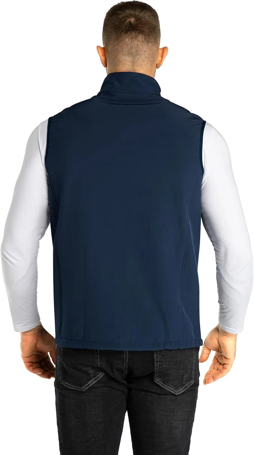 33,000ft Men's Lightweight Softshell Vest Outerwear Zip Up Fleece Lined Windproof Sleeveless Jacket for Golf Running Hiking