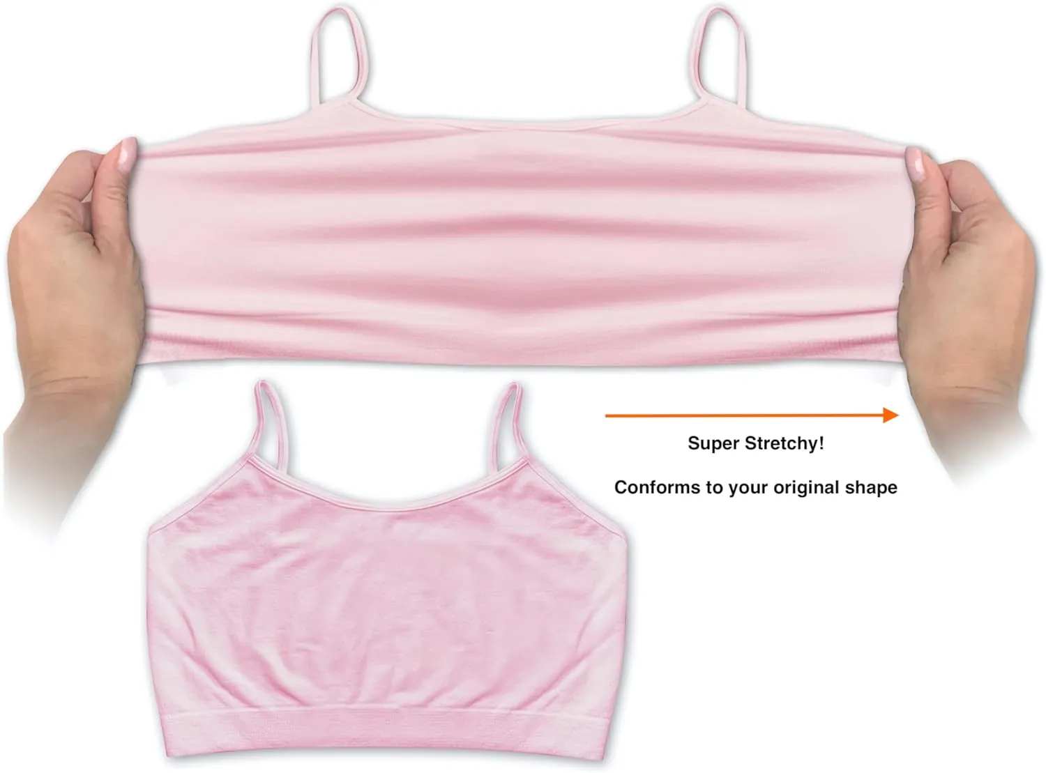 4 Pack Women's Seamless Wireless Half Cami Unpadded Bra Tops for Layering with Spaghetti Straps
