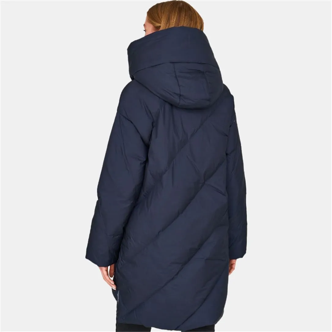 Adhdyuud Women's Down Jacket Padded Quilted Parka Thickened Warm Cotton Coat Long Outerwear