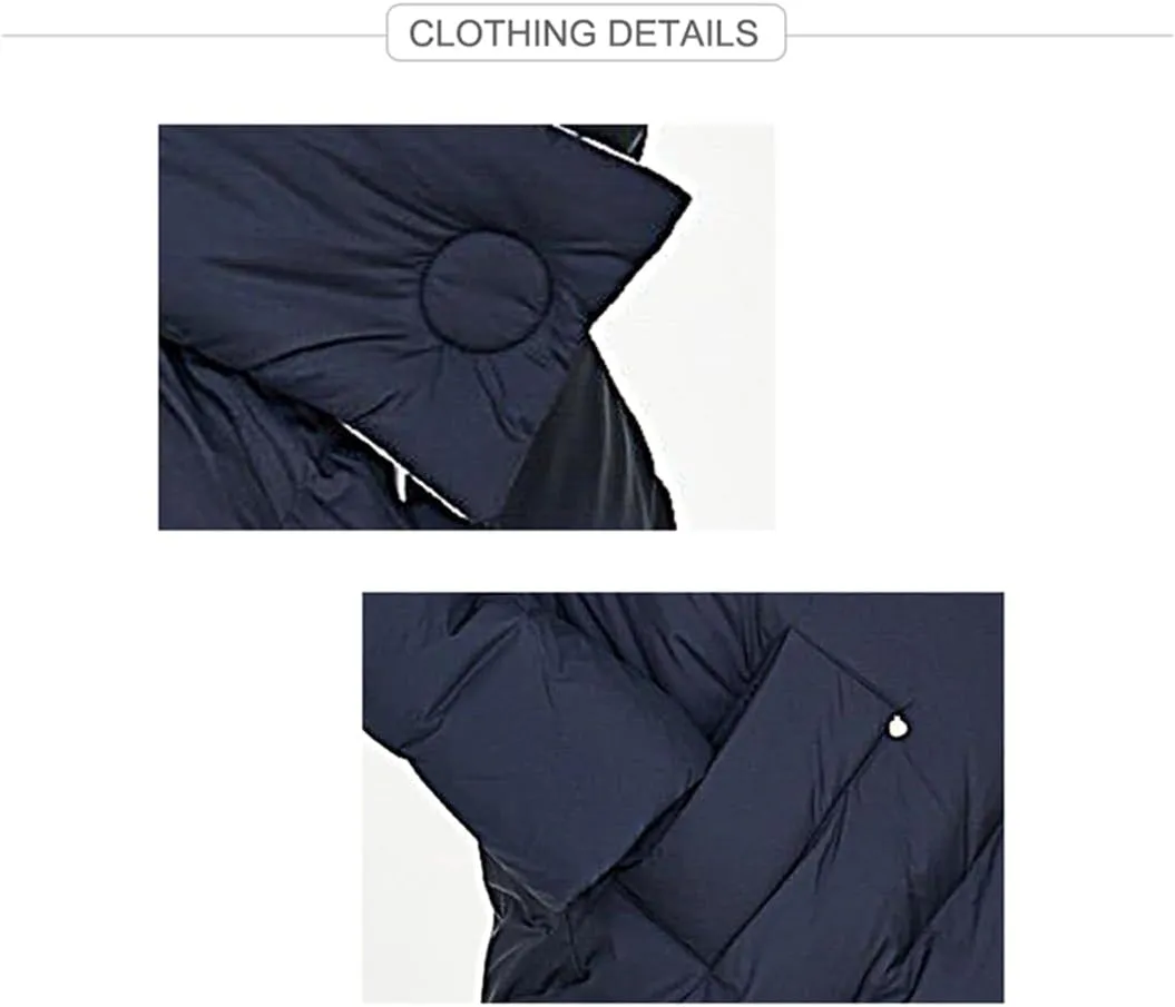 Adhdyuud Women's Down Jacket Padded Quilted Parka Thickened Warm Cotton Coat Long Outerwear