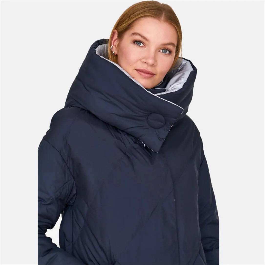 Adhdyuud Women's Down Jacket Padded Quilted Parka Thickened Warm Cotton Coat Long Outerwear