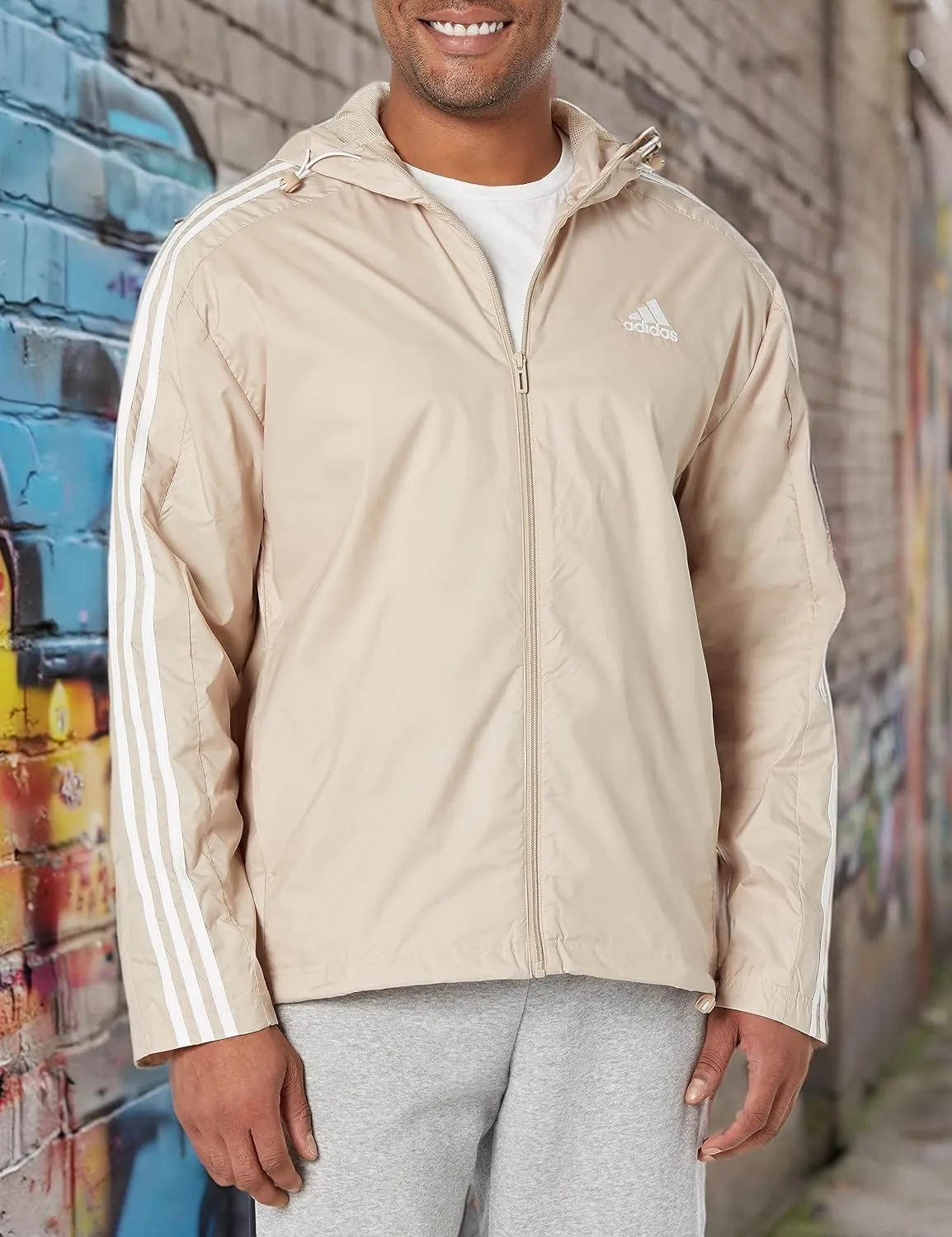 adidas Men's Essentials 3-Stripes Windbreaker