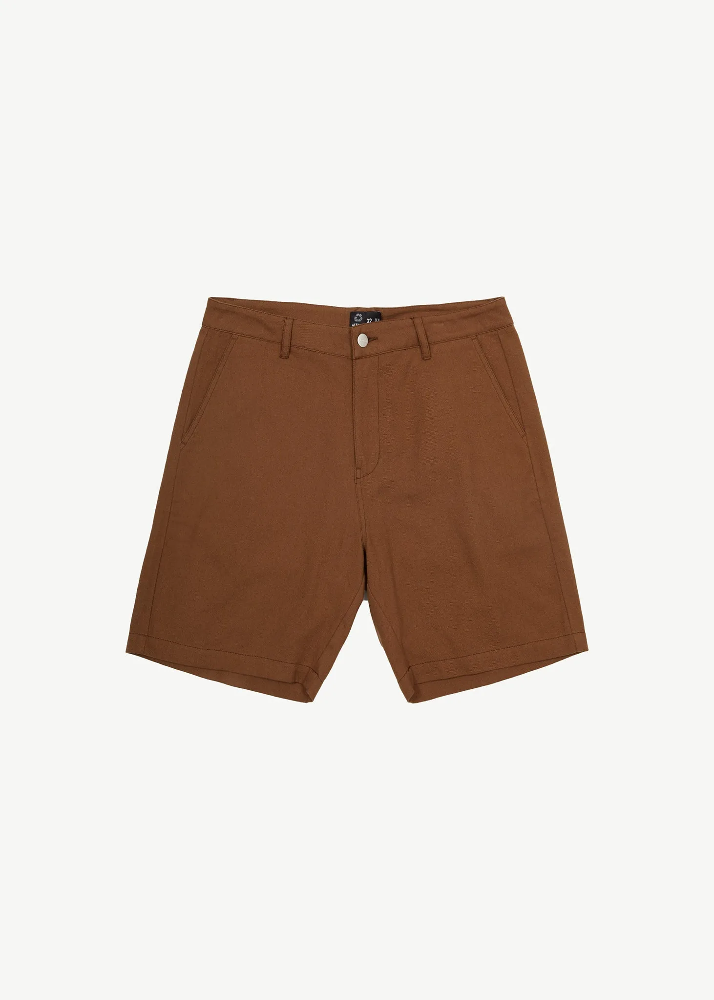 AFENDS Mens Ninety Twos - Fixed Waist Shorts 19" - Toffee