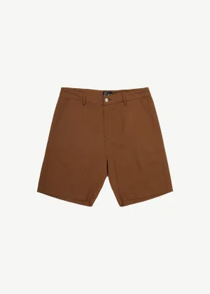 AFENDS Mens Ninety Twos - Fixed Waist Shorts 19" - Toffee