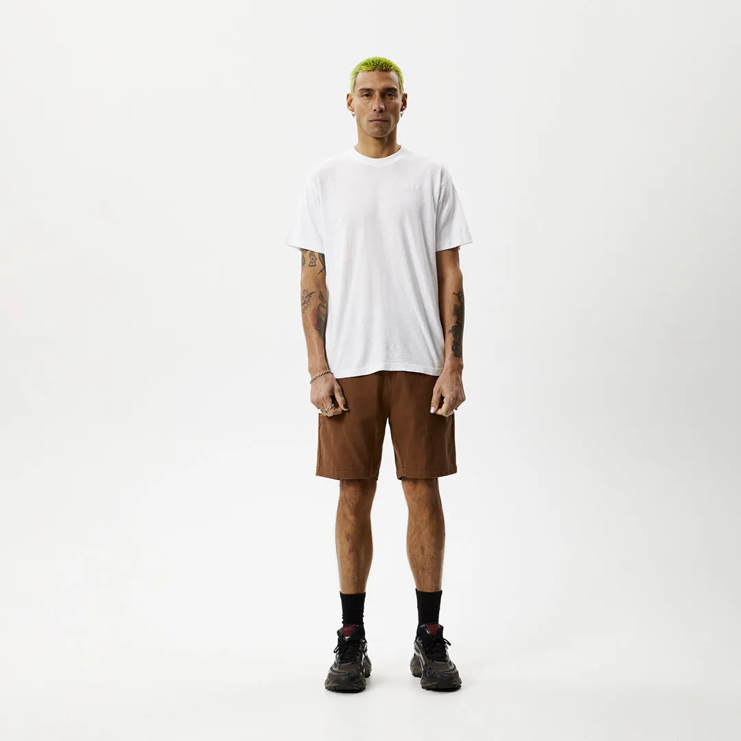 AFENDS Mens Ninety Twos - Fixed Waist Shorts 19" - Toffee