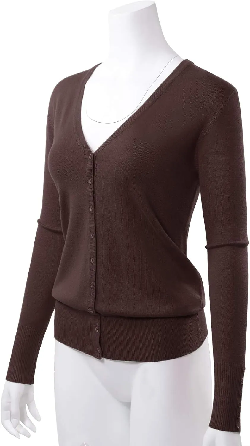 Allsense Women's Long-Sleeve Lightweight V-Neck Cardigan Sweater