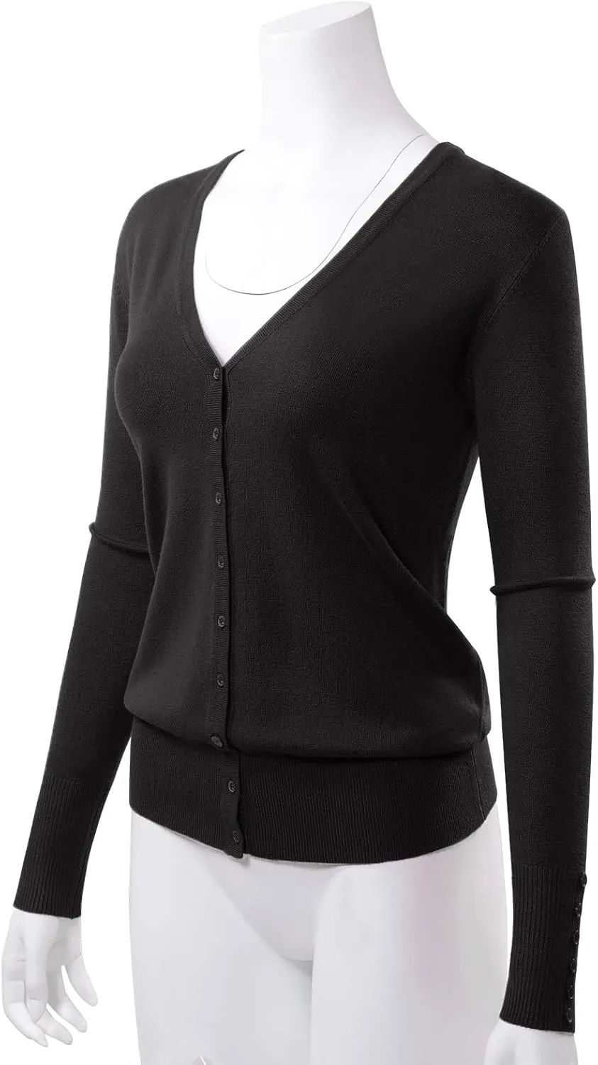 Allsense Women's Long-Sleeve Lightweight V-Neck Cardigan Sweater