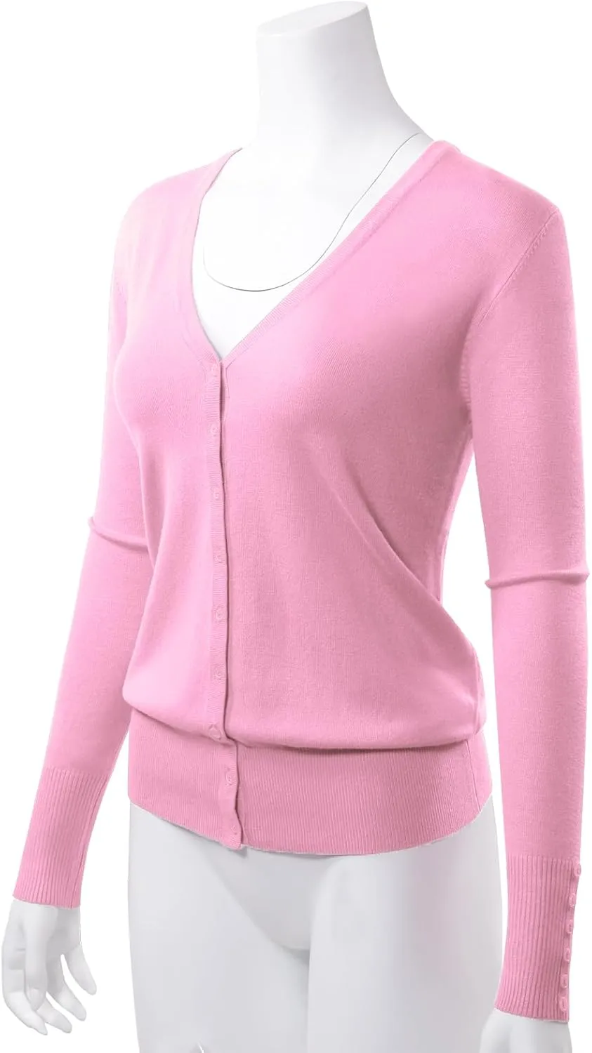Allsense Women's Long-Sleeve Lightweight V-Neck Cardigan Sweater