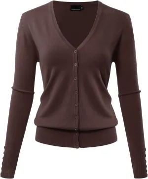 Allsense Women's Long-Sleeve Lightweight V-Neck Cardigan Sweater