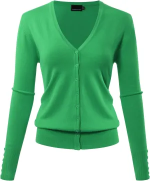 Allsense Women's Long-Sleeve Lightweight V-Neck Cardigan Sweater