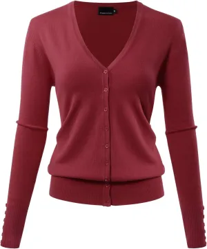 Allsense Women's Long-Sleeve Lightweight V-Neck Cardigan Sweater