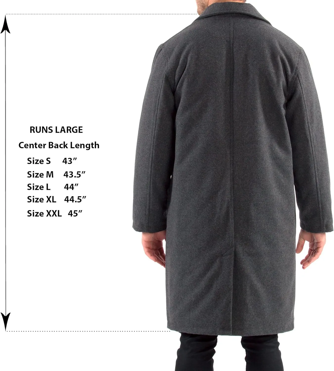 Alpine Swiss Zach Mens Wool Blend Overcoat  Knee-Length Trench Coat, Runs Large for Layering Over Suits or Sweaters