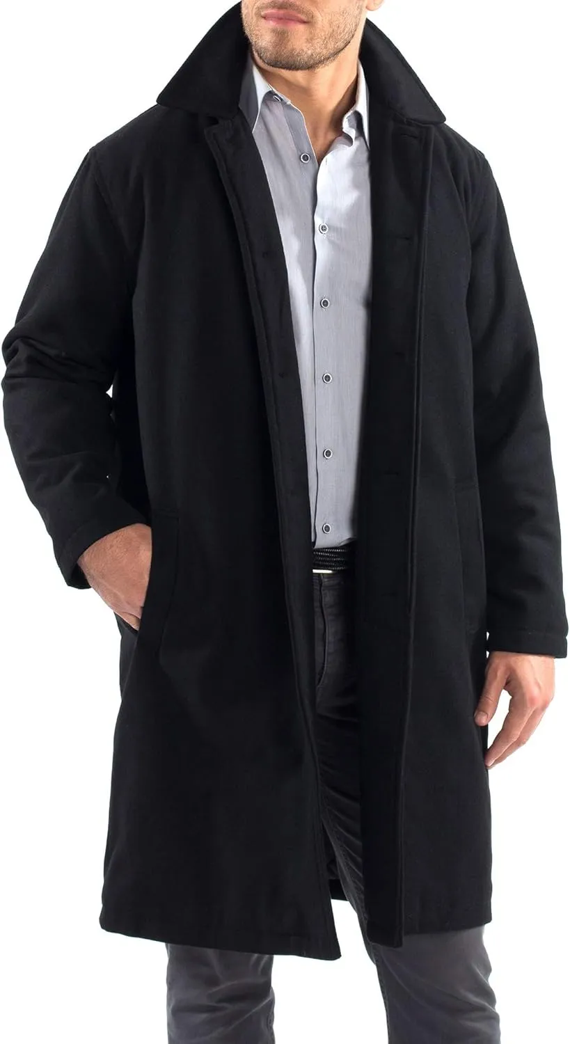 Alpine Swiss Zach Mens Wool Blend Overcoat  Knee-Length Trench Coat, Runs Large for Layering Over Suits or Sweaters