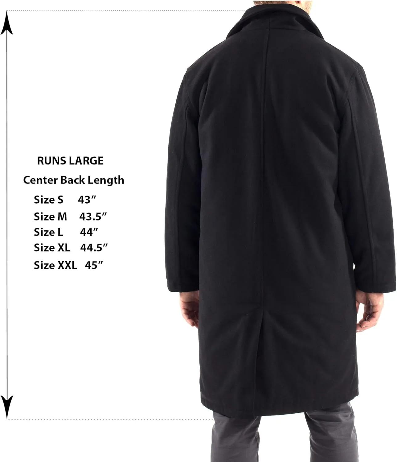 Alpine Swiss Zach Mens Wool Blend Overcoat  Knee-Length Trench Coat, Runs Large for Layering Over Suits or Sweaters