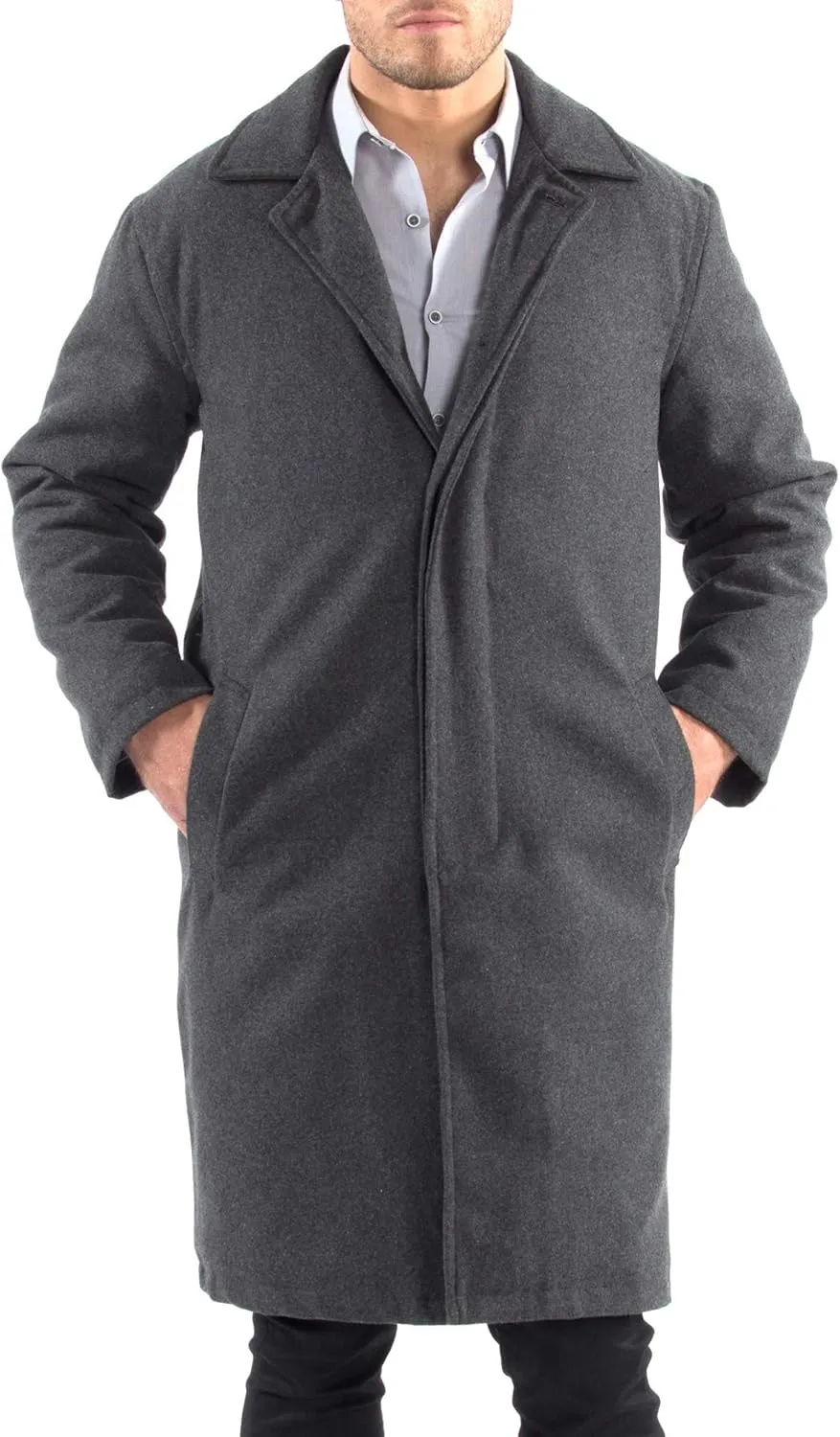 Alpine Swiss Zach Mens Wool Blend Overcoat  Knee-Length Trench Coat, Runs Large for Layering Over Suits or Sweaters