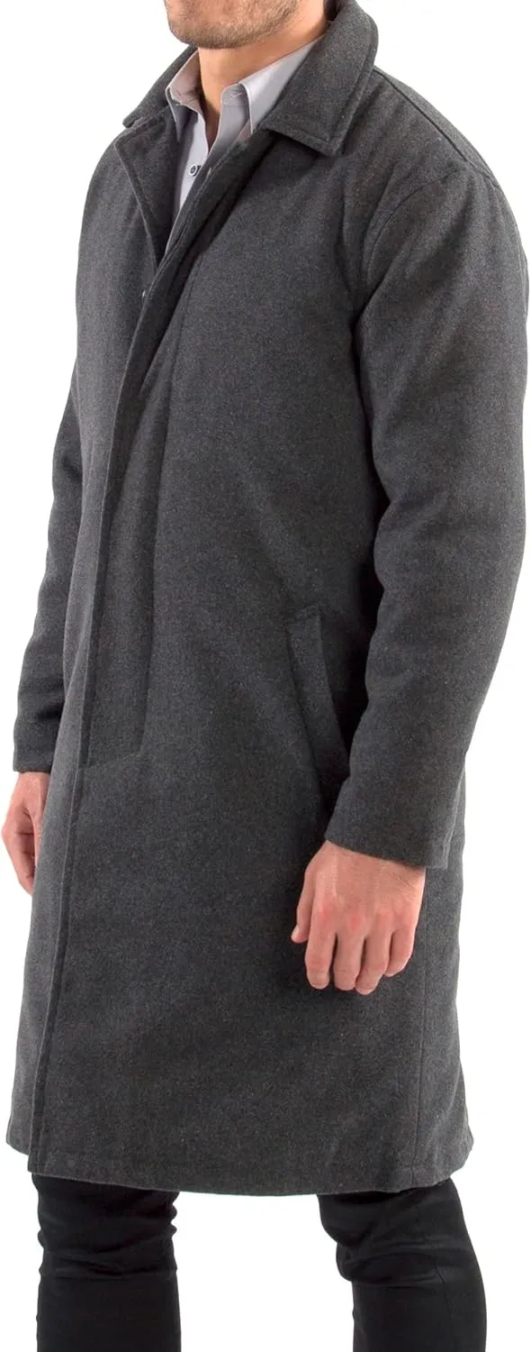 Alpine Swiss Zach Mens Wool Blend Overcoat  Knee-Length Trench Coat, Runs Large for Layering Over Suits or Sweaters