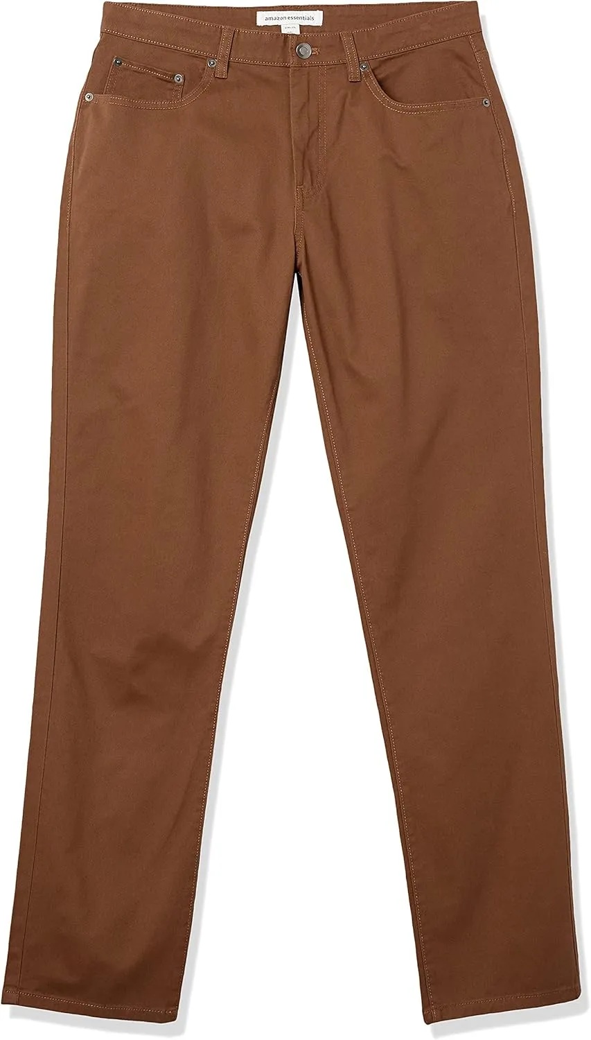 Amazon Essentials Men's Athletic-Fit Pants, 5-Pocket Stretch Twill Work, Big & Tall