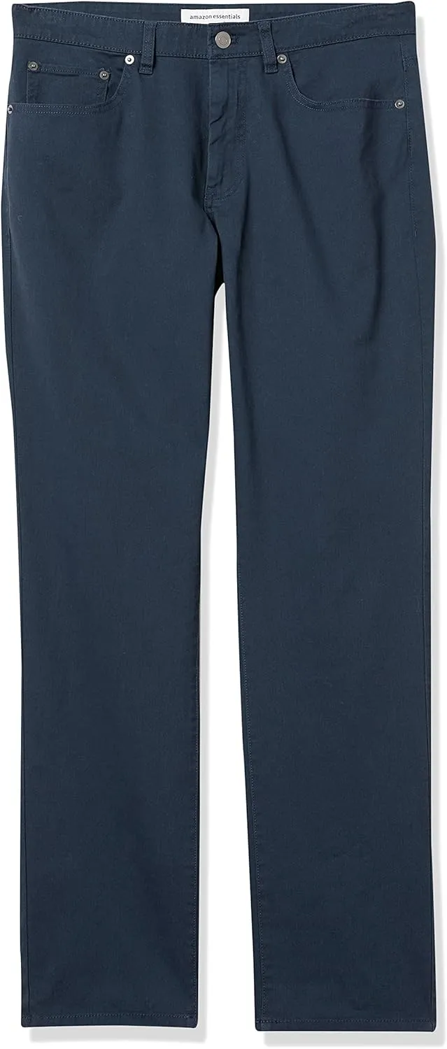 Amazon Essentials Men's Athletic-Fit Pants, 5-Pocket Stretch Twill Work, Big & Tall