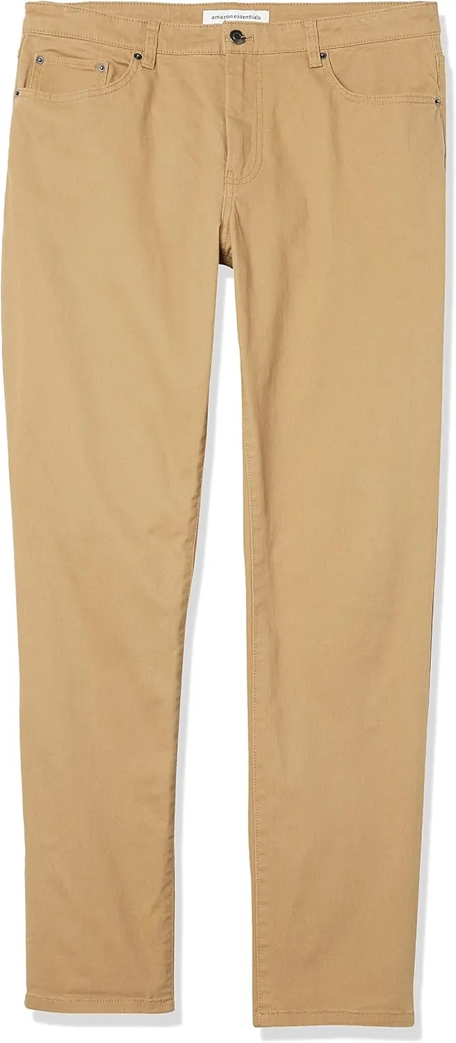 Amazon Essentials Men's Athletic-Fit Pants, 5-Pocket Stretch Twill Work, Big & Tall