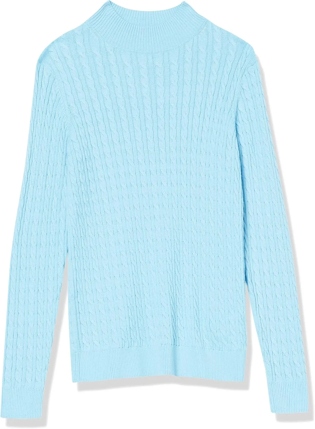 Amazon Essentials Women's Classic-Fit Lightweight Cable Long-Sleeve Mock Neck Sweater
