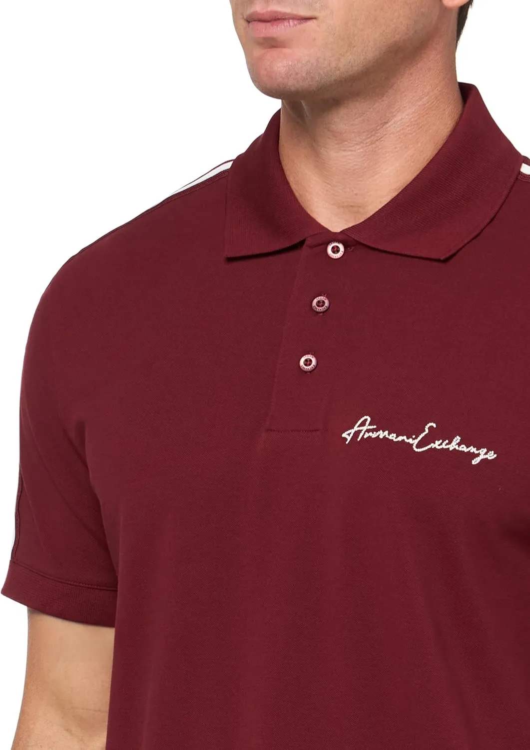 Armani Exchange Men's Regular Fit Stretch Cotton Signature Logo Polo