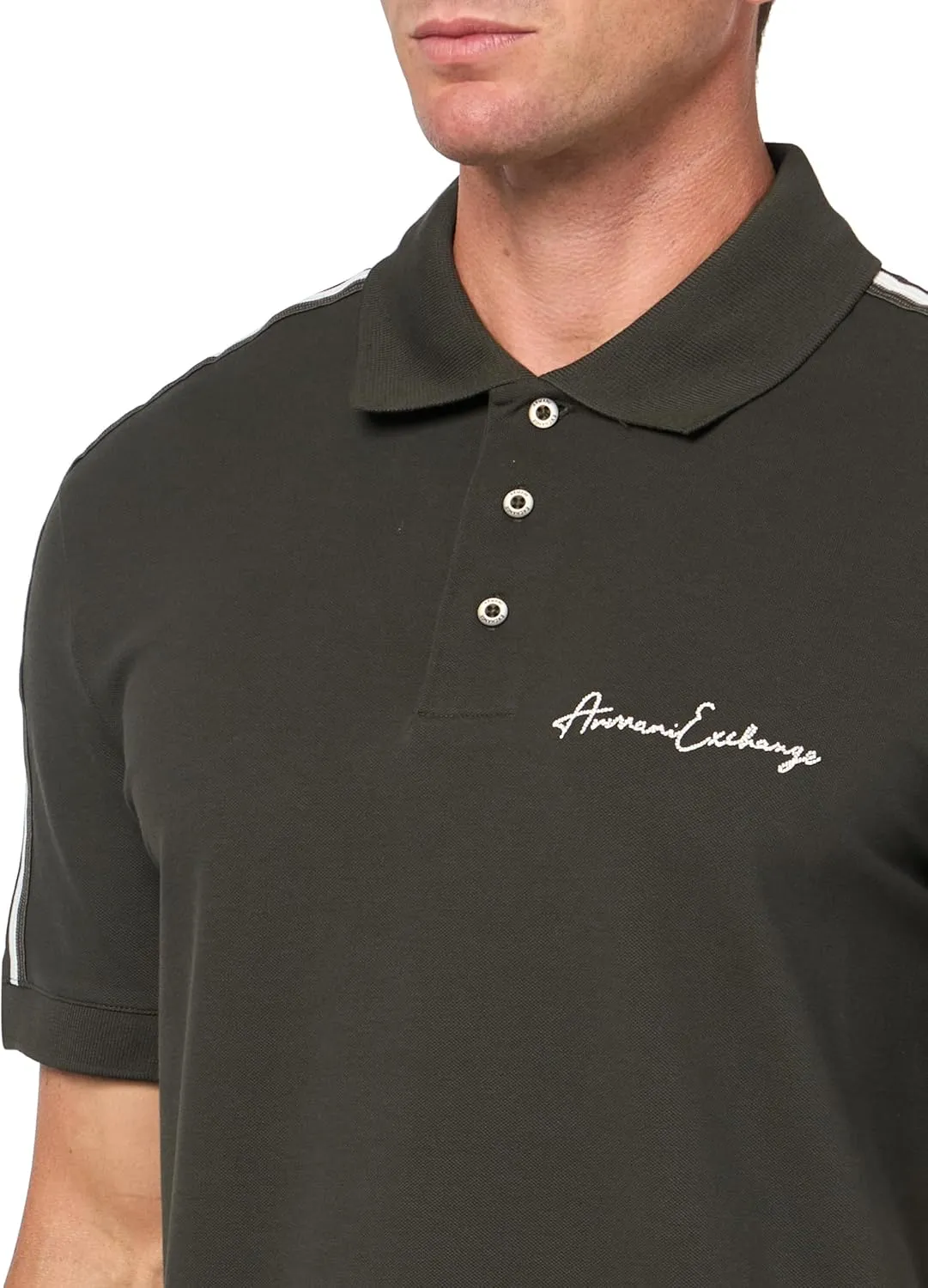 Armani Exchange Men's Regular Fit Stretch Cotton Signature Logo Polo