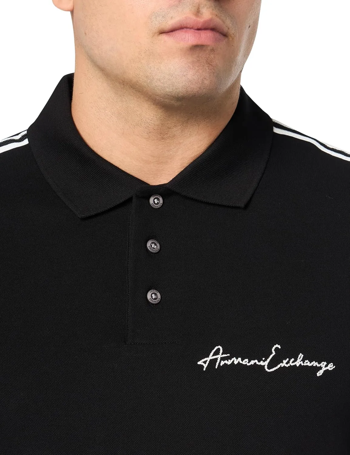 Armani Exchange Men's Regular Fit Stretch Cotton Signature Logo Polo