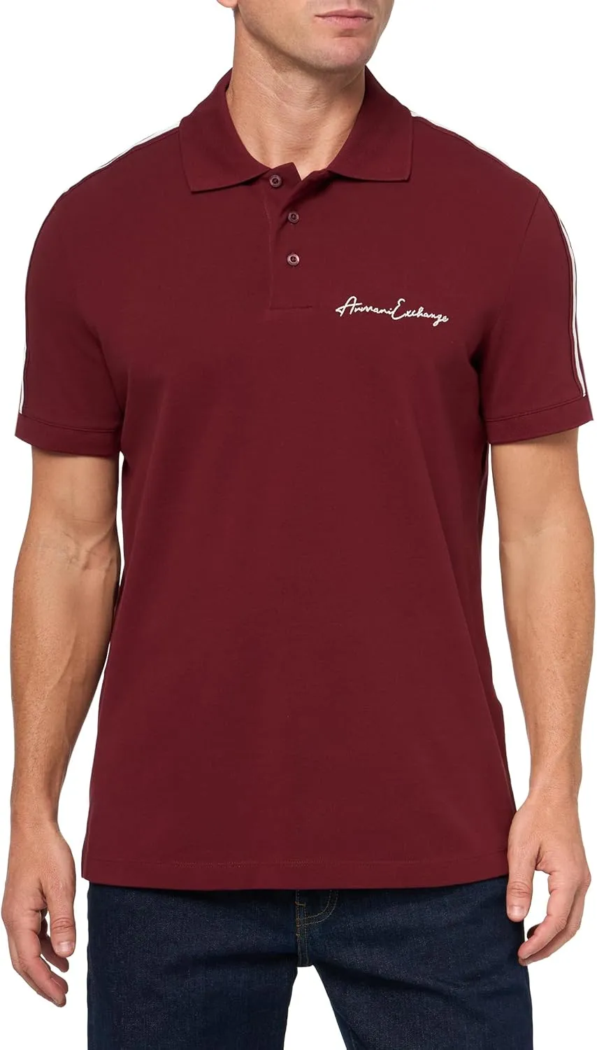 Armani Exchange Men's Regular Fit Stretch Cotton Signature Logo Polo