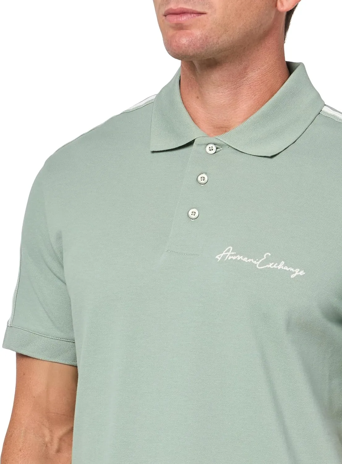 Armani Exchange Men's Regular Fit Stretch Cotton Signature Logo Polo