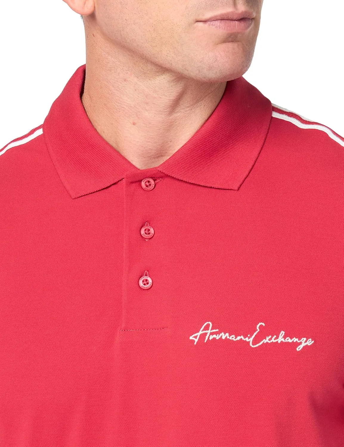 Armani Exchange Men's Regular Fit Stretch Cotton Signature Logo Polo
