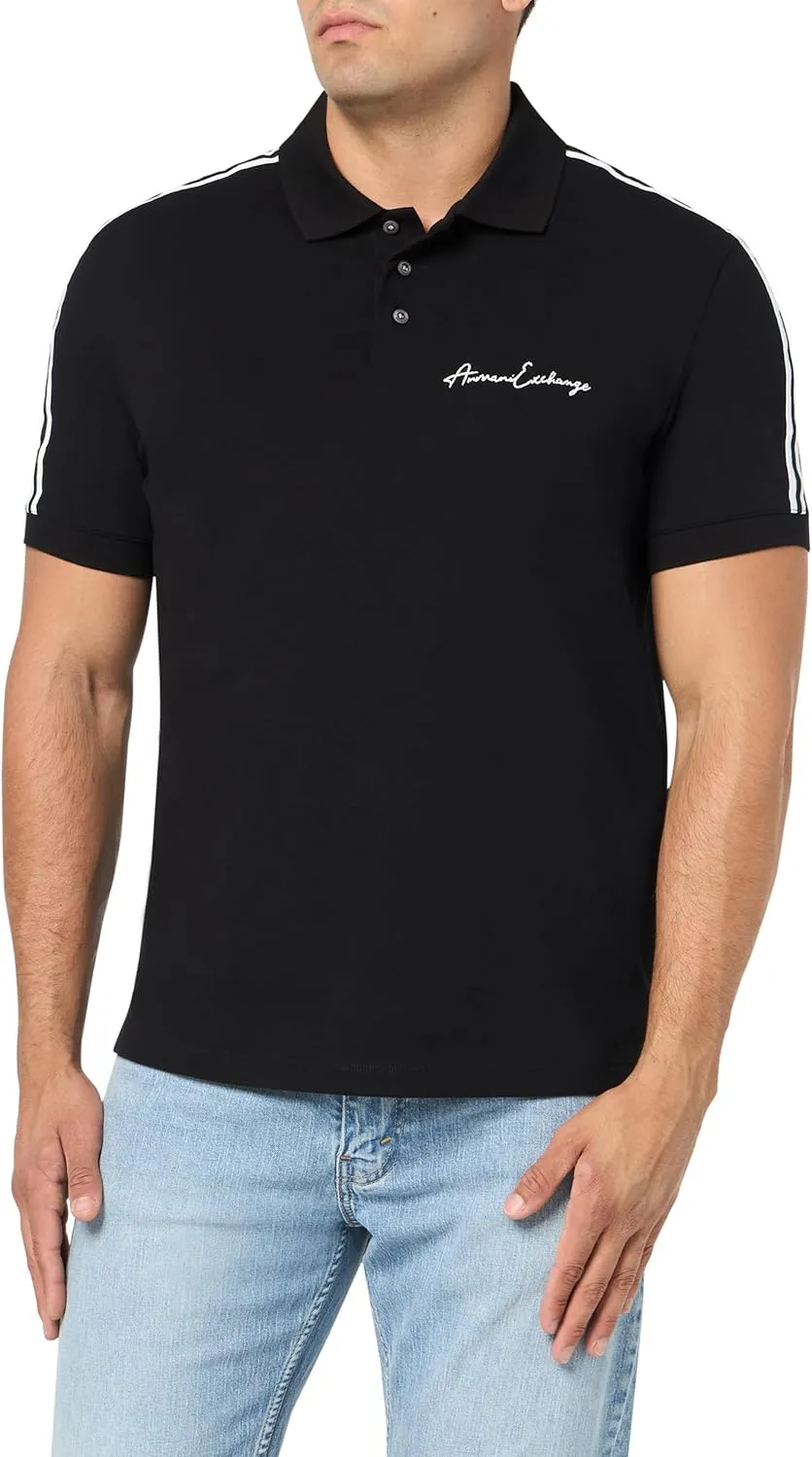 Armani Exchange Men's Regular Fit Stretch Cotton Signature Logo Polo