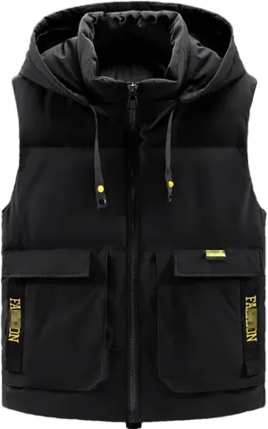 Autumn Winter Sleeveless Jackets Men Camo Cotton Padded Vest Warm Thick Waistcoat Hooded Men's Clothing